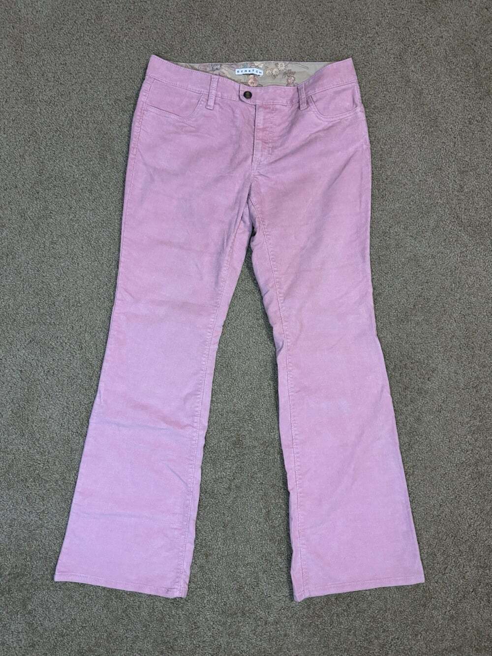 VTG GAP Flare Low Rise Pink Corduroy Pants Jeans Sz 8 32x31 Y2k Western Boho